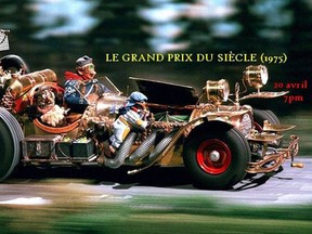 Image from  Ivo Caprino's stop-motion film Flaklypa Grand Prix (Le grand prix du siècle in French and Pinchcliffe Grand Prix in English) is from the Facebook page of Le Cinéclub The Film Society