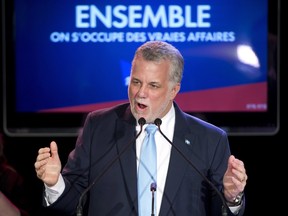 Quebec Liberal Leader Philippe Couillard on Monday night.