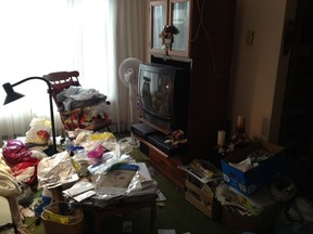 This is the "before" picture of the living room of a woman Murphy helped, who wishes to remain anonymous. Photo courtesy of Kathleen Murphy.