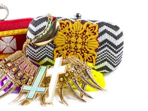 Clutch bags by Renata Morales and jewelry handpicked for ephemeral phi. (Photo courtesy of Phi Centre)