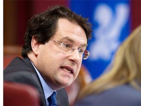 Bernard Drainville speaks at a legislature committee studying the proposed values charter January 15, 2014 in Quebec City.