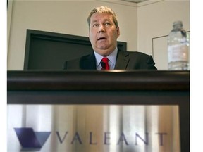 Valeant chief executive Mike Pearson speaks to shareholders at the company's annual meeting on Tuesday, May 20, 2014 in Laval.THE CANADIAN PRESS/Ryan Remiorz