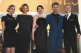 Producer Nancy Grant, left, Suzanne Clément, Anne Dorval, director Xavier Dolan and actor Olivier Pilon attend the Mommy premiere during the 67th Annual Cannes Film Festival on May 22, 2014 in Cannes, France.  (Ian Gavan/Getty Images)