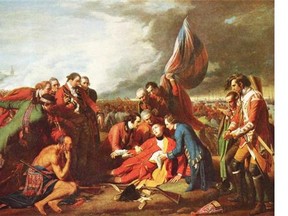 The Death of General Wolfe, a 1770 painting by Anglo-American artist Benjamin West depicting the death of British General James Wolfe on the Plains of Abraham in 1759. Colin Standish writes that myths about anglophones are long-standing and need to be confronted to help improve the quality of political debate in Quebec, especially on language. Photo courtesy of the National Gallery.