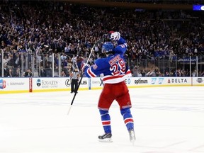 Dominic Moore, who scored the series-winning goal on Thursday night for the Rangers, returned to hockey this season after taking more than a year off to be with his wife, Katie, who died in January 2013 after a nine-month battle with a rare form of cancer.