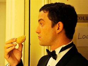 Paul (Guillaume Gouix) spends much of his time eating French pastries and playing piano until a hallucinogenic experience alters his life in Attila Marcel.