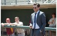 This photo released by Disney Enterprises, Inc. shows Jon Hamm, right, as sports agent JB Bernstein in a scene from the Walt Disney Pictures' "Million Dollar Arm." The movie releases in U.S. theaters on Friday, May 16, 2014. (AP Photo/Disney Enterprises, Inc., Ron Phillips)
