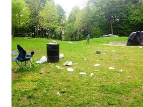 Garbage on Mount Royal on Monday, May 26, 2014. Photo courtesy of Sarah Lessard.