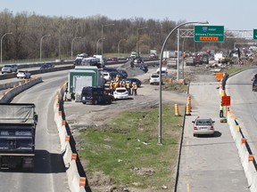Major work on westbound Highway 40. (Phil Carpenter/THE GAZETTE)