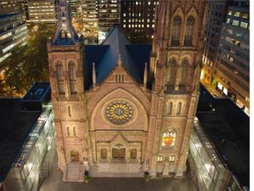 From above, you can see how the lighting accentuates St. James Church’s verticality and volume.