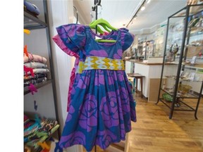Colourful, young girls dresses hand made in Ghana, at Pure Art Boutique.