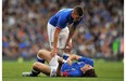 Italy’s midfielder Riccardo Montolivo lies injured as Italy’s midfielder Marco Verratti stands over him during the international friendly football match between Italy and the Republic of Ireland at Craven Cottage in London on Saturday.