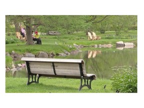 Scenic view of lake in the middle of  Montreal Botanical Gardens on Thursday May 22, 2014.