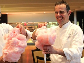 New head pastry chef Roland Del Monte (left) with Sofitel executive Chef Olivier Perret (right).