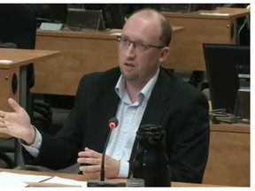 Former Tecsult engineer Yanick Gourde testifies at the Charbonneau Commission Wednesday, May 14, 2014 in Montreal.