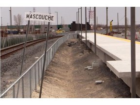 The Mascouche train station -- shown Friday, May 9, 2014, during a media tour - is under reconstruction as part of the revamping for the Train de l’Est commuter line, which is to begin operations in the fall.