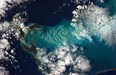 The beauty of the Bahamas is surreal; every blue that exists. Taken on New Year's Day, 2013 from the Space Station.