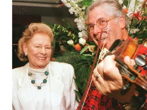 Liliane Stewart, with fiddler Pierre Beaulieu at the McCord Museum’s McCord Ball in 2001, maintained late husband David Macdonald Stewart’s passionate interest in Canadian history for 30 years after his death, and continued to build her own philanthropic legacy.