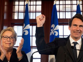 Péladeau on the day his candidacy was declared in St- Jérôme.