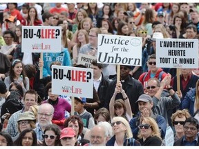 People take part in the “March For Life” on Parliament Hill in Ottawa on Thursday, May 8, 2014.