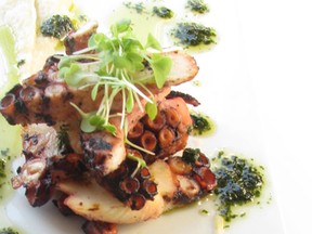 Grilled octopus with Jerusalem artichoke puree and shiso leave pesto (photo courtesy of Ryu)