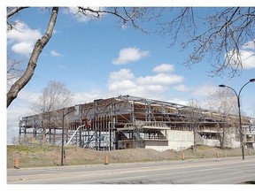 A new soccer complex is being built near the corner of Louvain and Papineau Sts.. Picture shows Papineau side of work site.