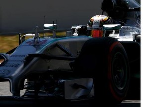Lewis Hamilton of Great Britain and Mercedes GP drives during qualifying ahead of the Spanish F1 Grand Prix at Circuit de Catalunya on Saturday in Montmelo, Spain.