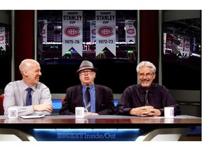Habs blogger Mike Boone (centre) joins columnist Jack Todd (right) and sports editor/host Stu Cowan for taping of HI/O Show on May 15, 2014 to talk about Canadiens beating Bruins in Eastern Conference semifinal series.