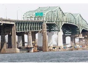 A view of the Champlain bridge south of Montreal: Ottawa has said the new Champlain will open in 2018. Quebec has until the end of June to decide whether it wants an LRT or buses on the two lanes that will be reserved for transit.