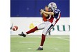 Alouettes kicker Sean Whyte punted for a 41.8-yard average last season. His average kickoff travelled 59.5 yards. He also connected on 82 per cent of his field goals, making 41 of 50, including a season-long 48 yarder.