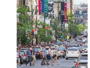 The city is asking for Montrealers’ input on how best to revitalize Ste-Catherine St. All ideas are on the table, including widening sidewalks and removing parking spots to make more room for pedestrians and cyclists.