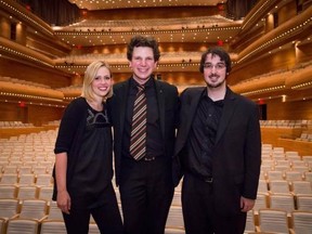 The winners of the 2014 Montreal International Musical Competition: Annika Treutler (third place), Jayson Gillham (first place, centre) and Charles Richard-Hamelin (second place).