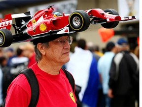Ferrari Fan Kim Reiner walks through the paddock ahead of the Canadian Grand Prix at Circuit Gilles Villeneuve on Thursday.