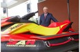 Laurent Beaudoin, chairman, standing next to a BRP Sea-Doo SAR, (for search and rescue) outside Laurent Beaudoin Design & Innovation Centre on June 12, 2014. Bombardier Recreational Products held its first annual meeting with the shareholders in Valcourt in the Eastern Townships.