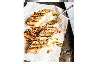 Spiced green sauce is brushed over freshly grilled fish to add lively flavours.