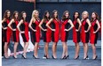 Models line up for the arrival of guests at The Grand Evening party to kick off the Canadian Grand Prix weekend at the L’Arsenal in Montreal on Thursday, June 5, 2014.