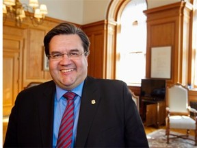 Montreal Mayor Denis Coderre in his City Hall office Wednesday, April 2 2014. For once, Montreal has an administration willing to do bold things, Olivier Cohen writes.