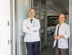 Nicolas Duval and wife and business partner Pauline Lavoie at their clinic Duval Orthopedic Clinic in Laval on Friday, April 4, 2014. Their clinic is Canada’s only private clinic to offer total knee and hip replacements.