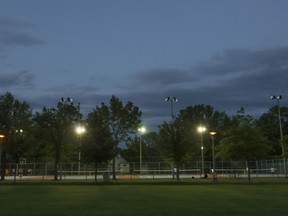 Parks are popular hang outs for kids on hot summer nights.