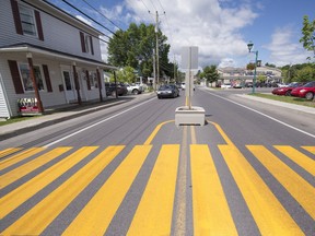 A pedestrian crosswalk installed on Ste. Angelique Rd. in St Lazare on Saturday, June 21, 2014.