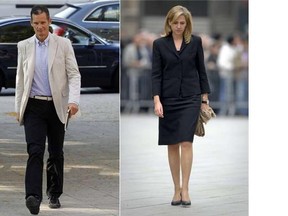 Spain’s Princess Cristina, right, and her husband, Inaki Urdangarin are under investigation for alleged embezzlement of public funds.
