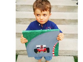 Jack Redmond Villeneuve Campbell, 5, announced when he was 3 that he is going to be a race driver when he grows up  -- in a red car, of course.