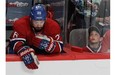 Josh Gorges of the Montreal Canadiens sits at the end of the bench late in the third period during game against New York Rangers on Saturday, May 17, 2014.