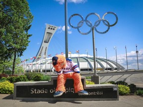 Youppi! outside Olympic Stadium.