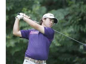 Brian Harman watches his drive off the second tee during the third round of the 2014 John Deere Classic golf tournament at TPC Deere Run in Silvis, Ill., on Saturday.