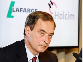 Bruno Lafont, future chairman of LafargeHolcim speaks at a news conference in Zurich, Switzerland, Monday, April 7, 2014. Swiss-based Holcim and its French counterpart, Lafarge, two of the world’s largest suppliers of building materials announced plans for a “merger of equals” Monday that would create an industry giant with a combined 32 billion euros (US dollar 44 billion) in annual revenues.