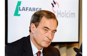 Bruno Lafont, future chairman of LafargeHolcim speaks at a news conference in Zurich, Switzerland, Monday, April 7, 2014. Swiss-based Holcim and its French counterpart, Lafarge, two of the world’s largest suppliers of building materials announced plans for a “merger of equals” Monday that would create an industry giant with a combined 32 billion euros (US dollar 44 billion) in annual revenues.