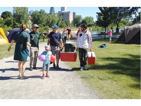 Campers leave Sunday after a weekend along the Lachine Canal last month.