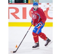Canadiens prospect Nikita Scherbak takes part in a development camp at the Bell Sports Complex in Brossard on Monday, July 7, 2014.