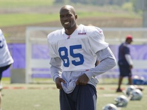 SHERBROOKE, QUE.: JUNE 1, 2014 --  Montreal Alouettes wide reciever Chad Johnson during the first day of the team's training camp, at Bishops University in Sherbrooke, east of Montreal, Sunday, June 1, 2014.  (Phil Carpenter / THE GAZETTE)